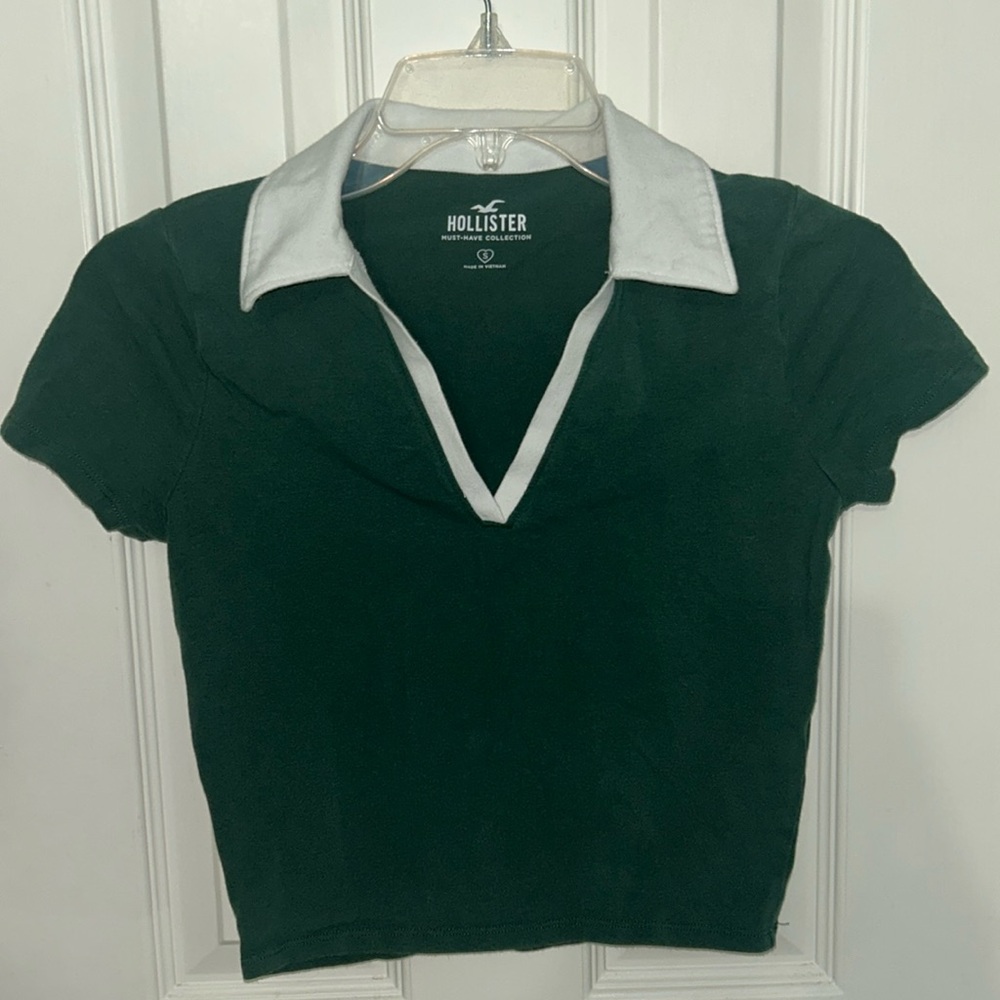 Green Collard Crop Top
